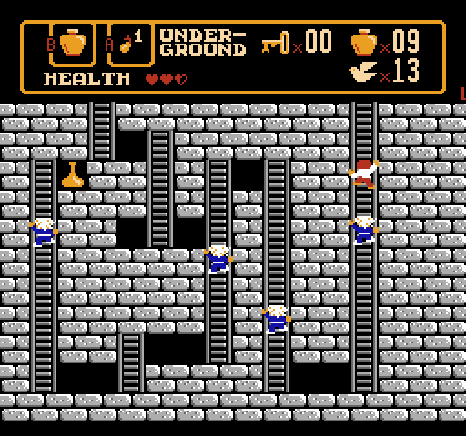 Spiritual Warfare NES / Famicom Screenshot: Heading further down the ladder I enter a well guarded maze!