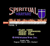 Spiritual Warfare for NES / Famicom - Title screen and main menu.