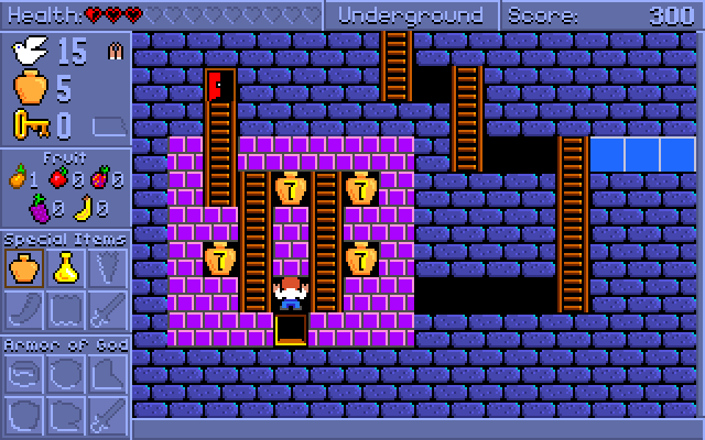 Spiritual Warfare IBM PC/Compatibles Screenshot: Pick up the jars for bonus items.