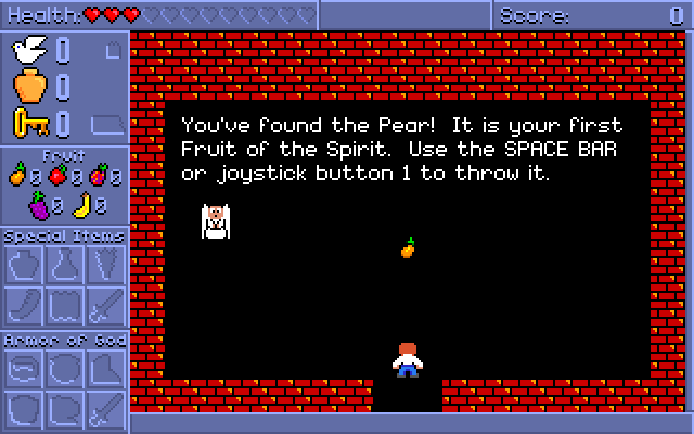 Spiritual Warfare IBM PC/Compatibles Screenshot: I acquired my first item!