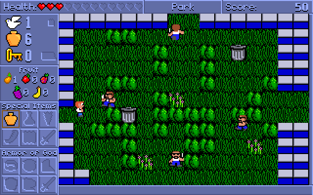 Spiritual Warfare IBM PC/Compatibles Screenshot: On to the next screen with lots of bad guys!