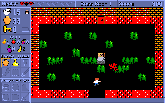 Spiritual Warfare IBM PC/Compatibles Screenshot: Welcome to boss room 1!