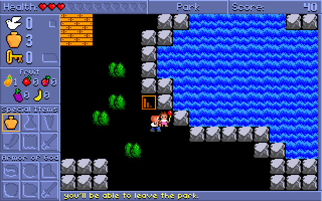 Spiritual Warfare IBM PC/Compatibles Screenshot: Head down the stairs to explore further...