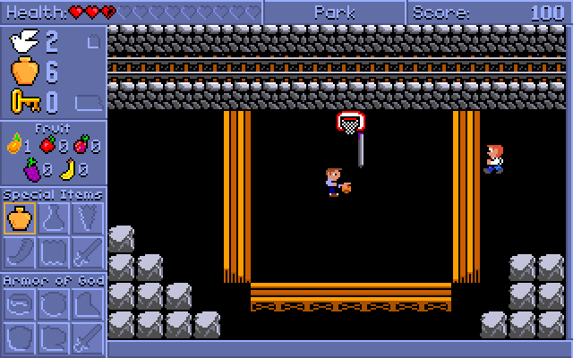 Spiritual Warfare IBM PC/Compatibles Screenshot: Basketball practice.