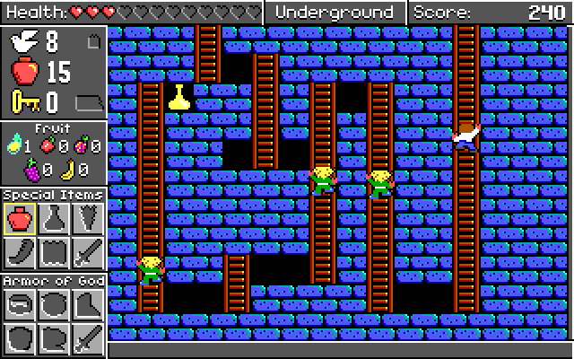 Spiritual Warfare IBM PC/Compatibles Screenshot: Entering an underground ladder maze...
