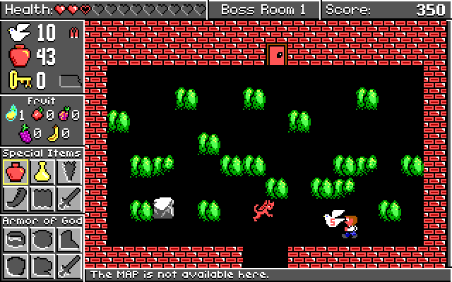 Spiritual Warfare IBM PC/Compatibles Screenshot: Entering Boss Room 1!