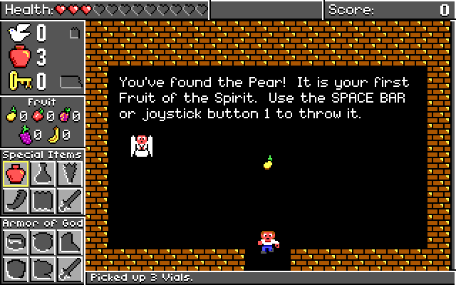 Spiritual Warfare IBM PC/Compatibles Screenshot: I acquired my first item.