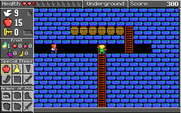 Spiritual Warfare for IBM PC/Compatibles - Barrels block one path, but I can go other ways...