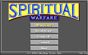 Spiritual Warfare for IBM PC/Compatibles - Title screen and main menu.