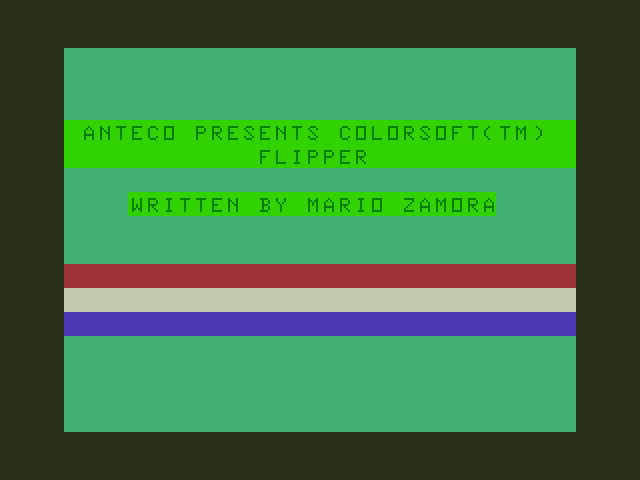 Flipper TRS-80 Color Computer Screenshot: Title screen.