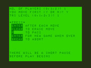 Flipper for TRS-80 Color Computer - Game options and instructions.