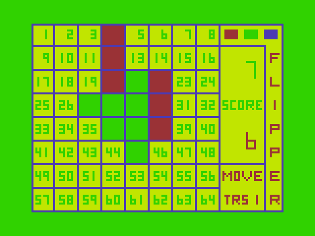 Flipper Dragon 32/64 Screenshot: The computer calculates a move...