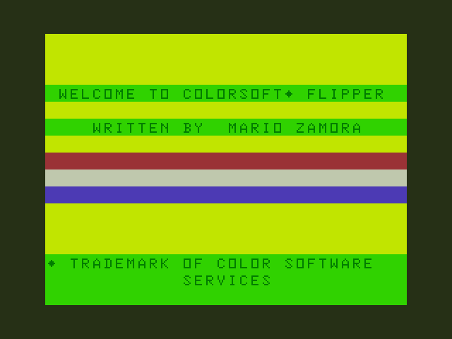 Flipper Dragon 32/64 Screenshot: Title screen.