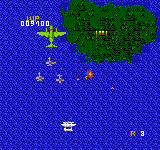 1942 NES / Famicom Screenshot: One enemy plane down, more to go...