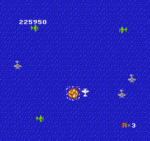 1942 NES / Famicom Screenshot: I'm hit!