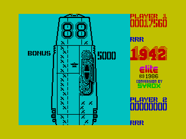 1942 ZX Spectrum Screenshot: Level completed!
