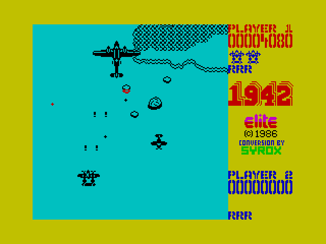 1942 ZX Spectrum Screenshot: A large plane appears; these take several shots before being destroyed!