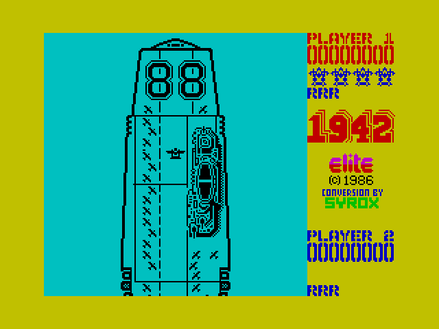 1942 ZX Spectrum Screenshot: Game start.