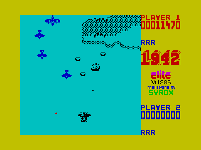 1942 ZX Spectrum Screenshot: Another enemy plane formation appears...