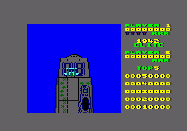1942 Amstrad CPC Screenshot: Game start.