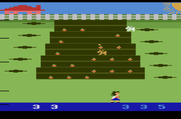 Wabbit for Atari 2600 - When hit the wabbits turn orange and head back to their hole.