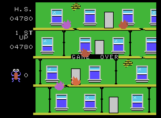 Frantic Freddy ColecoVision Screenshot: Game over.