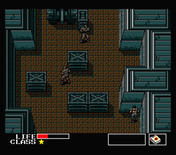 Metal Gear for MSX - Hide behind crates to avoid being seen...