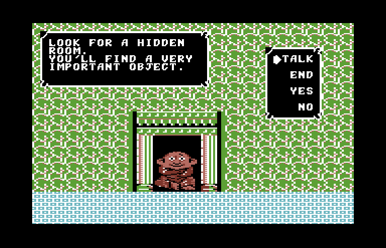 Aigina's Prophecy Commodore 64 Screenshot: Here's a clue!