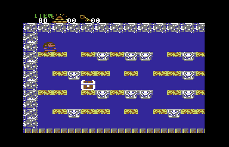 Aigina's Prophecy Commodore 64 Screenshot: Entering the first underground area...
