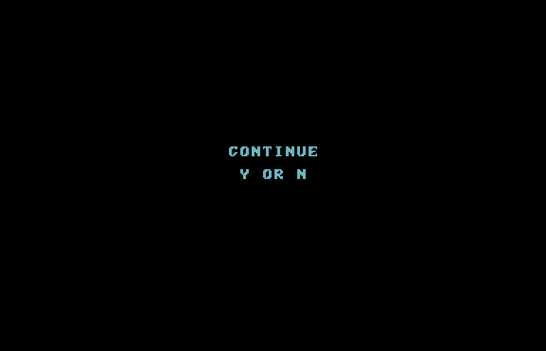 Aigina's Prophecy Commodore 64 Screenshot: Game over. Continue?