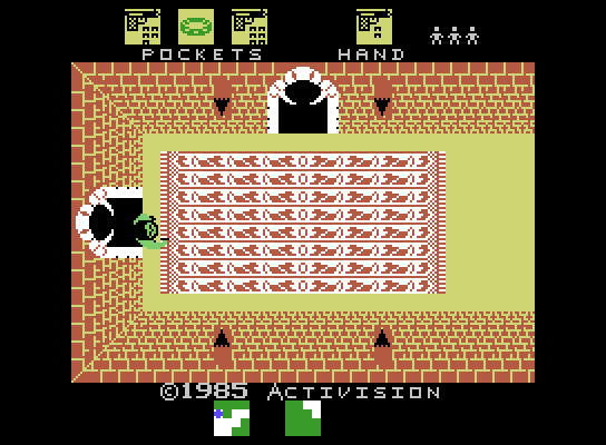 Alcazar: The Forgotten Fortress ColecoVision Screenshot: Hmm, an interesting carpet...