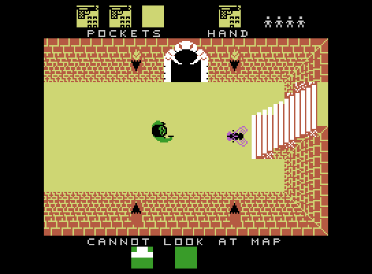 Alcazar: The Forgotten Fortress ColecoVision Screenshot: Some stairs heading up...