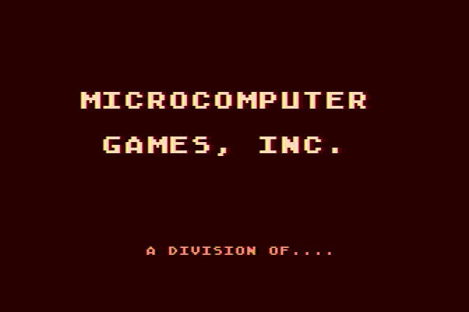 Space Station Zulu Atari 8-bit Screenshot: Microcomputer Games logo screen.