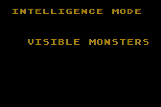 Space Station Zulu Atari 8-bit Screenshot: Do you want the monsters to be visible?