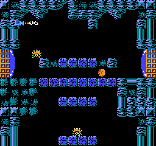Metroid NES / Famicom Screenshot: These blocks look fragile...but I don't have bombs yet, so can't go down...