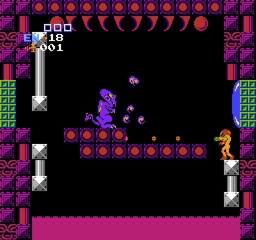 Metroid NES / Famicom Screenshot: The battle with Ridley!