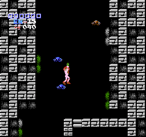 Metroid NES / Famicom Screenshot: You can stand on top of opponents when they are frozen.