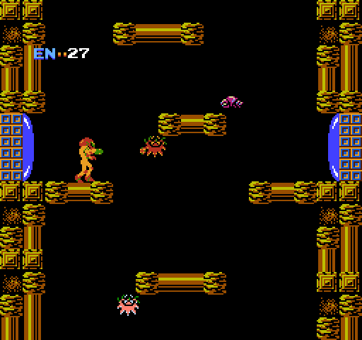 Metroid NES / Famicom Screenshot: Shooting at a creature...
