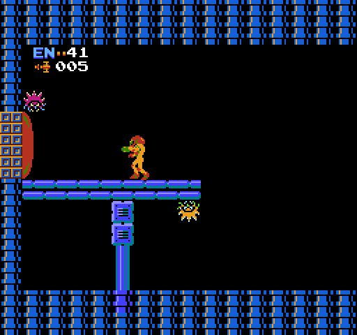 Metroid NES / Famicom Screenshot: You'll need missiles to open red doors.
