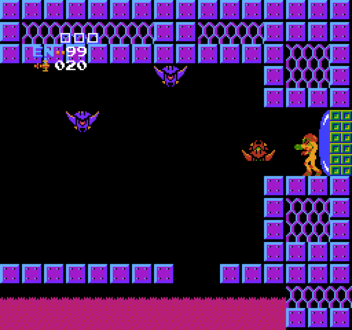 Metroid NES / Famicom Screenshot: Barely entered the room and already under attack!