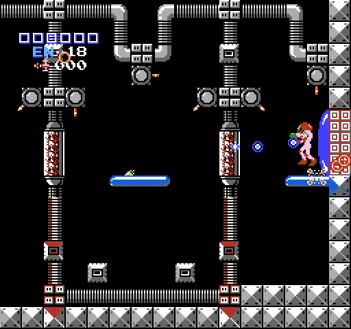 Metroid NES / Famicom Screenshot: Nearing the final objective...I'll need to destroy these barriers.