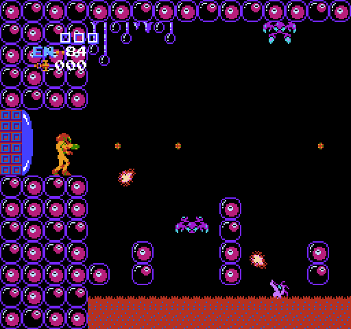 Metroid NES / Famicom Screenshot: Don't fall in the lava here...it drains energy quickly!