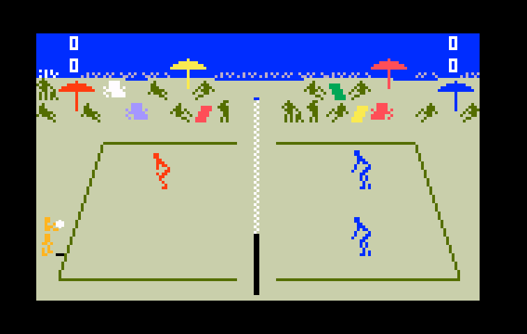 Spiker! Super Pro Volleyball Intellivision Screenshot: Game start.