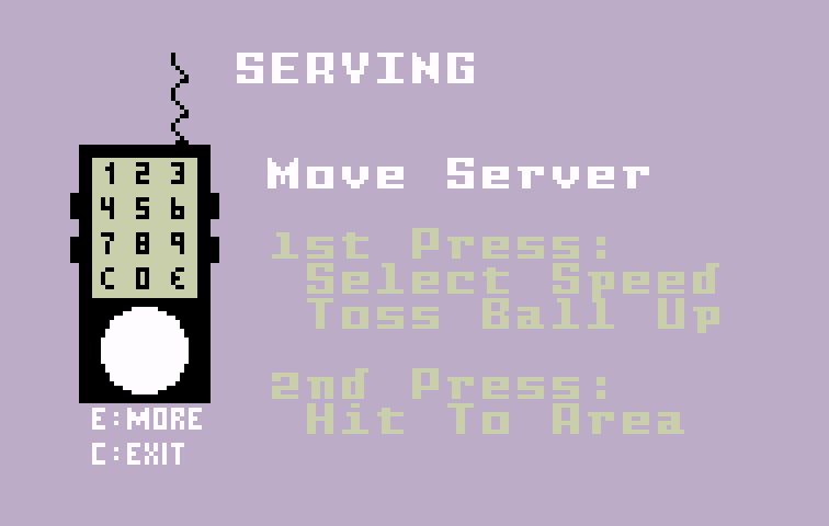 Spiker! Super Pro Volleyball Intellivision Screenshot: Controller help screen.