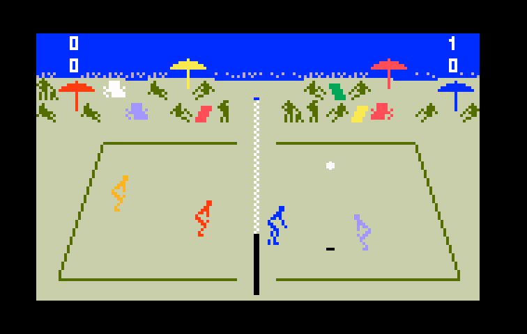 Spiker! Super Pro Volleyball Intellivision Screenshot: Volleyball in progress...