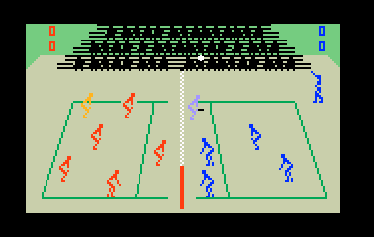 Spiker! Super Pro Volleyball Intellivision Screenshot: Volleyball in progress...