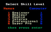 Spiker! Super Pro Volleyball for Intellivision - Select skill level.