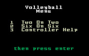 Spiker! Super Pro Volleyball for Intellivision - Main menu.