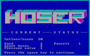 Hoser for IBM PC/Compatibles - Status after crashing into a wall; each level features a different background color