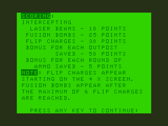 Defense Dragon 32/64 Screenshot: Scoring.